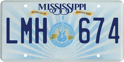 MS license plate LMH674