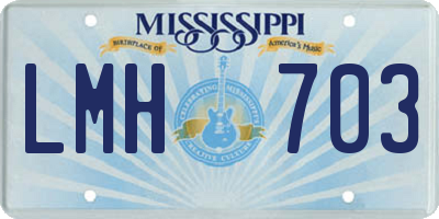 MS license plate LMH703
