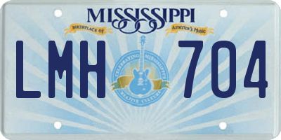 MS license plate LMH704