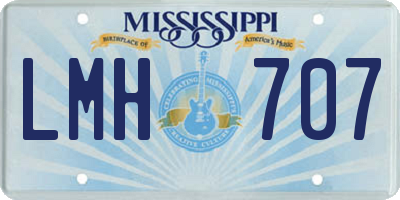 MS license plate LMH707