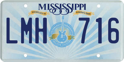MS license plate LMH716