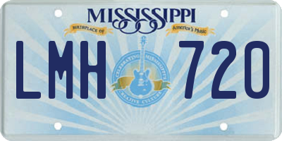 MS license plate LMH720