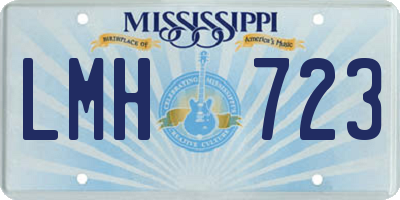 MS license plate LMH723