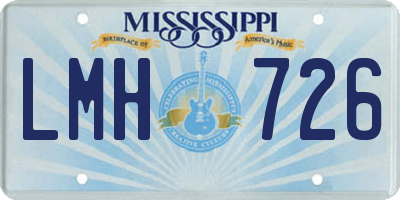 MS license plate LMH726