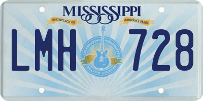 MS license plate LMH728