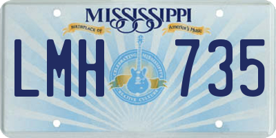 MS license plate LMH735