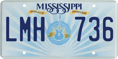 MS license plate LMH736
