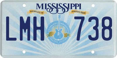 MS license plate LMH738