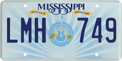 MS license plate LMH749