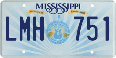 MS license plate LMH751