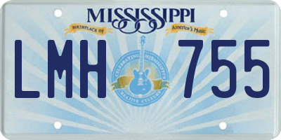 MS license plate LMH755