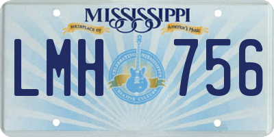 MS license plate LMH756