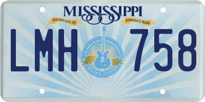 MS license plate LMH758