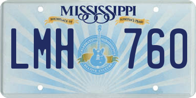 MS license plate LMH760