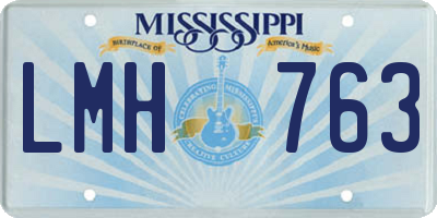 MS license plate LMH763