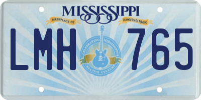 MS license plate LMH765