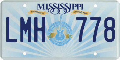 MS license plate LMH778