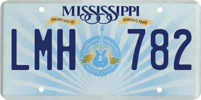 MS license plate LMH782