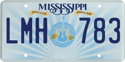 MS license plate LMH783