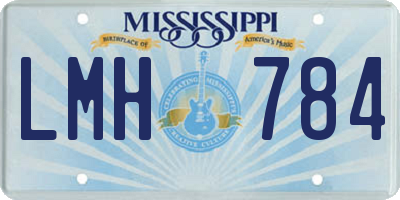 MS license plate LMH784
