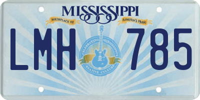 MS license plate LMH785