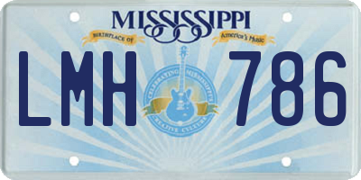 MS license plate LMH786