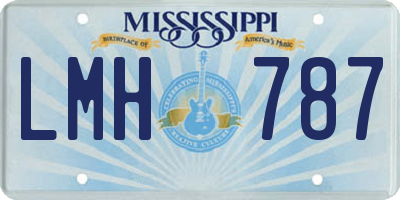 MS license plate LMH787