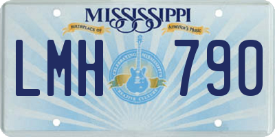 MS license plate LMH790