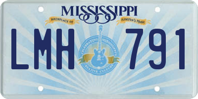 MS license plate LMH791