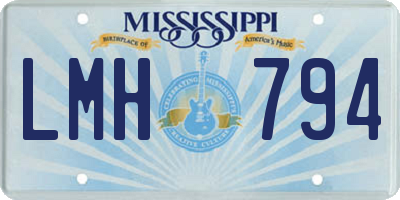 MS license plate LMH794