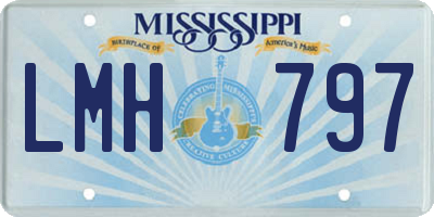 MS license plate LMH797