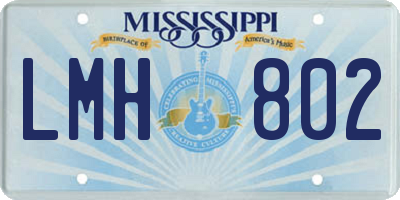 MS license plate LMH802