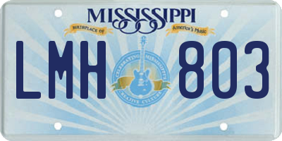MS license plate LMH803