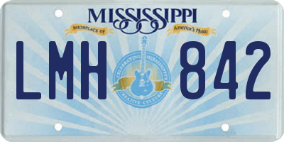 MS license plate LMH842