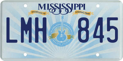MS license plate LMH845