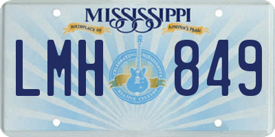 MS license plate LMH849