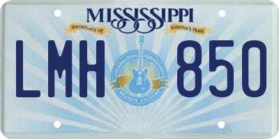 MS license plate LMH850