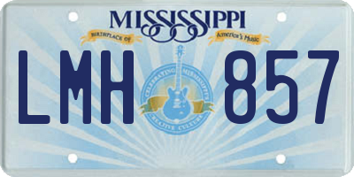 MS license plate LMH857