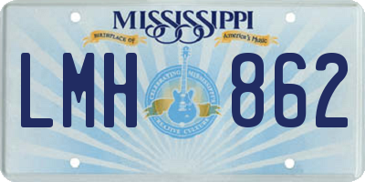 MS license plate LMH862