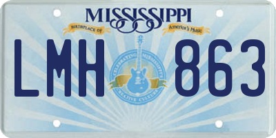 MS license plate LMH863