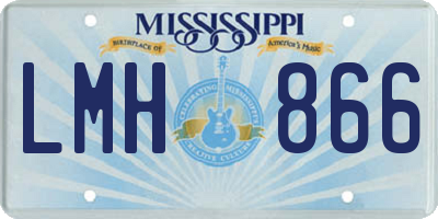MS license plate LMH866