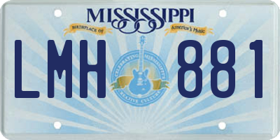 MS license plate LMH881