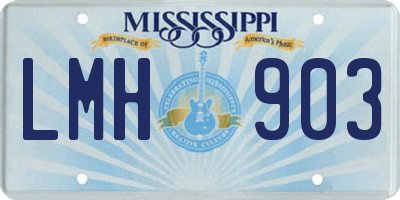 MS license plate LMH903
