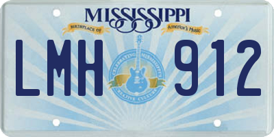 MS license plate LMH912