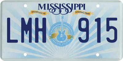 MS license plate LMH915
