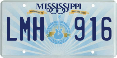 MS license plate LMH916