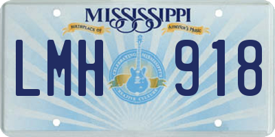 MS license plate LMH918