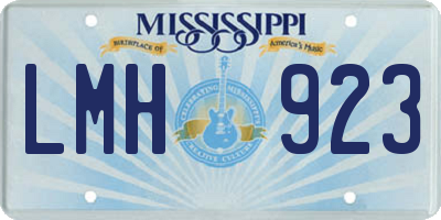 MS license plate LMH923