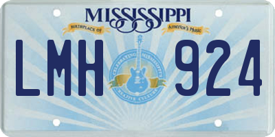 MS license plate LMH924