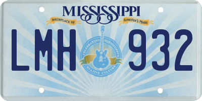 MS license plate LMH932